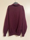 The Original Burlington 100  Lambswool Sweater Men   s Sz 50  M Collared Burgundy