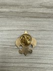 Fleur De Lis American Flag Red White   Blue Vintage Boy Scout Bsa Uniform Pin
