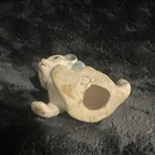 White Porcelain Cat Kitten Figurine W  Blue Bow Decorative Animal Statue