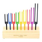 9 Solfeggio Tuning Fork W  Wooden Voice Box For Medical Healing Sound Therapy