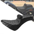 Two Up Seat For Harley Softail Street - White Line diamond - Backrest