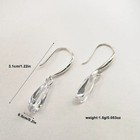 Tear Drop White Zircon Dangle Drop 925 Sterling Silver Earrings