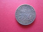 1915 France  2 Francs  Silver Coin