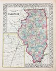 1869 Illinois  Railroad Map  Original   13 5x10 5   Chicago  Railroads
