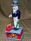 Vintage Cast Iron Mechanical Uncle Sam Usa America Working Metal Coin Bank