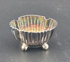 Edwardian Atkin Brothers 1882 Sheffield Sterling Silver Shell Footed Salt Cellar
