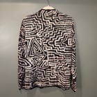 Tribal Mesh Button Up Mandarin Style Lightweight Jacket Boho  Chico s Size 2
