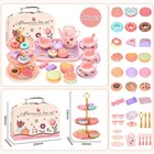 Kids Plastic Tea Party Set For Toddlers   Girls Ages 3-8 Princess Pretend Play