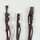 African Luba Tribal Figures Hand Carved Folk Art 15  - 16 5  Set Of 3 Man Woman