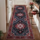 Washable Vintage Runner Rug - 2 6  X 10  Ft Hallway Carpet  Boho Low Pile Lon   