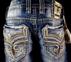  220 Mens Rock Revival  marstan  Leather Inserts Faux Slim Boot 30 X 32