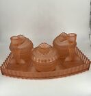 Art Deco Glass Vanity dresser Set Made Circa 1930