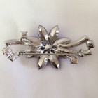 New Blue White Clear Silver Plated Crystal Floral Flower Brooch Pin Gift Br1115