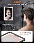 Heated Anti-fog Shower Mirror For Shaving - Stepless Dimmable Led No Drill Black