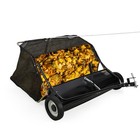 48  Tow Behind Leaf Collector pull Behind Lawn Sweeper W 25 Cu ft Large Hopper