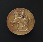 Worlds Fair 1910 Brussels Exposition Large Bronze Medal Horse Goddess Of Fortune