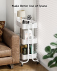 3 Tier Metal Rolling Utility Cart Heavy Duty Storage Organizer With Wheels