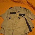 Police Beige black Short Sleeve Uniform Shirt Set Xs Unisex Polyester