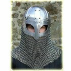 Medieval Viking Helmet Battle Armor 18g Steel With Chain Mail