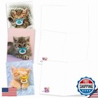 The Best Card Company - 20 Adorable Cat Greeting Cards  4 X 5 12 Inch  - Gree
