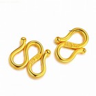 1pcs Real Real 999 24k Yellow Gold S m circle Clasp For Necklace Bracelet