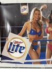 Vintage 2001 Miller Lite Univision Boxing Sexy Bikini Beer Poster 26    X 18   