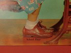 Black Americana Calendar Art Two Children Linked School Desks  school Daze  Blu2