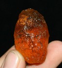4cm Old Chinese Hongshan Culture Yellow Crystal Rough Stone Exorcism Sculpture
