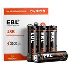 Ebl Rechargeable 1 5v Aa 3500mwh Lithium Batteries Usb Cable Li-ion Battery Lot