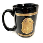 Fbi Department Of Justice Ceramic Coffee Mug Black gold M Ware