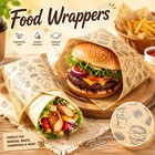 100 Pack Oilproof Paper Food Wraps For Burgers Chips Sandwiches Bread Baking