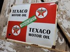 Vintage Texaco Porcelain Sign Old Motor Oil Gas Pump Plate Service Advertising