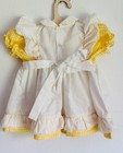 Vintage Baby Girl Yellow Gingham Giraffe Dress Size 18 Mths Euc