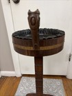 Antique Floor Standing Ashtray Or Bowl Stand Edwardian Influenced Wood 31   tall