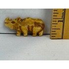 Vintage Hand Carved Rhinoceros Miniature Figurine Rhino Pendant 1 5 Inch