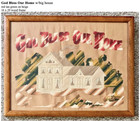 Large Victorian Paper Punch Sampler God Bless Our Home Framed