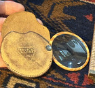 Vintage Bausch   Lomb Usa Leather Bound Tortise Folding Pocket Magnifer loupe