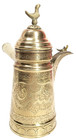 Brass Arabic turkish Dallah Coffee Pot Hinge Lid Long Handle Engraved Vintage