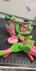 Weaver  Horse Grooming Kit Bag 5 Brushes 3 Hoof Picks Neon Green pink