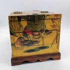 Antique Lacquered Travel Jewelry dressing Box Oriental Motif