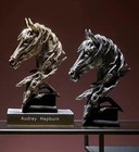 Dlfghos Horse Head Statue Decor Sculpture Silver And Gold 