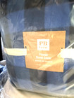 Pottery Barn Teen Fleece Full Queen Duvet Blue Black Check 2 Standard Shams New