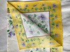 Made In Japan Muslin Cotton   Hanky Handkerchief Flower Yellow