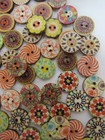 Bag Of 100 Wooden Buttons 2 Hole 25mm Diy Sewing Crafts New Free Shipping