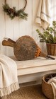 Rare Vintage Nordic Fireplace Bellows -hand Carved Woman With Cat - Rustic Decor