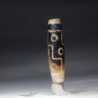 Tibetan Old Dzi Agate Bead  9eyed  Amulet Pendant From Tibet 37189