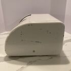 Vtg Ransburg Floral Beige Roll Bread Box Metal Mid Century Handpainted  Kg-1