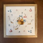 Vintage Tile   Wood Trivet  Country Geese Pattern Nib