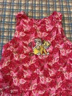 Vintage Disney Lion King Floral Print Girls Dress Size 4 5 Embroidered