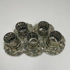Vintage 5-slot Lipstick Holder Floral Metal Gold Tone Rose Flowers Ormolu Style 